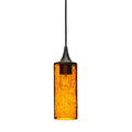 513 Single Pendant Light-Bicycle Glass Co-Antique Bronze - 4ft Cord-Lunar-Golden Amber-Bicycle Glass Co