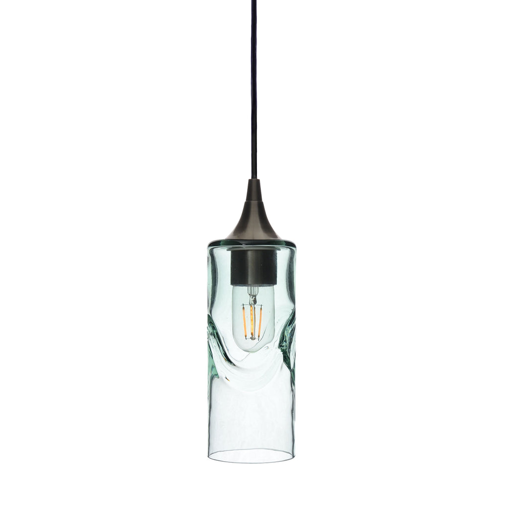 513 Single Pendant Light-Bicycle Glass Co-Antique Bronze - 4ft Cord-Swell-Eco Clear-Bicycle Glass Co