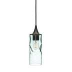 513 Single Pendant Light-Bicycle Glass Co-Antique Bronze - 4ft Cord-Swell-Eco Clear-Bicycle Glass Co