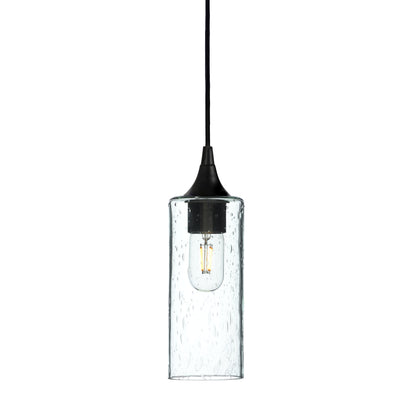 513 Single Pendant Light-Bicycle Glass Co-Matte Black - 8ft Cord-Lunar-Eco Clear-Bicycle Glass Co