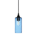 513 Single Pendant Light-Bicycle Glass Co-Matte Black - 8ft Cord-Lunar-Steel Blue-Bicycle Glass Co
