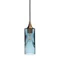 513 Single Pendant Light-Bicycle Glass Co-Polished Brass - 4ft Cord-Swell-Slate Gray-Bicycle Glass Co