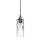 513 Single Pendant Light-Bicycle Glass Co-Polished Brass 15ft Cord + Track Mount-Swell-Eco Clear-Bicycle Glass Co