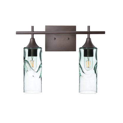 513 Swell: 2 Light Wall Vanity-Glass-Bicycle Glass Co - Hotshop-Eco Clear-Antique Bronze-Bicycle Glass Co
