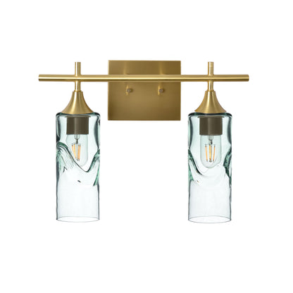 513 Swell: 2 Light Wall Vanity-Glass-Bicycle Glass Co - Hotshop-Eco Clear-Polished Brass-Bicycle Glass Co
