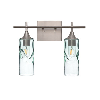 513 Swell: 2 Light Wall Vanity-Glass-Bicycle Glass Co - Hotshop-Eco Clear-Brushed Nickel-Bicycle Glass Co