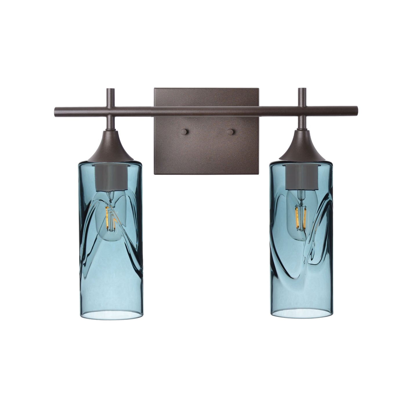 513 Swell: 2 Light Wall Vanity-Glass-Bicycle Glass Co - Hotshop-Slate Gray-Antique Bronze-Bicycle Glass Co