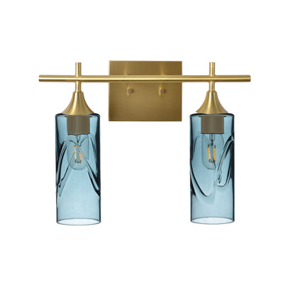 513 Swell: 2 Light Wall Vanity-Glass-Bicycle Glass Co - Hotshop-Slate Gray-Polished Brass-Bicycle Glass Co