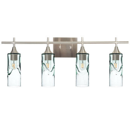 513 Swell: 4 Light Wall Vanity-Glass-Bicycle Glass Co - Hotshop-Eco Clear-Brushed Nickel-Bicycle Glass Co