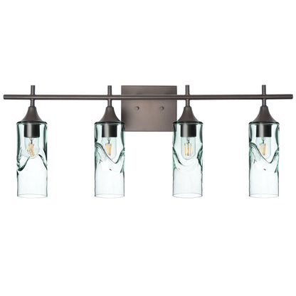 513 Swell: 4 Light Wall Vanity-Glass-Bicycle Glass Co - Hotshop-Eco Clear-Dark Bronze-Bicycle Glass Co