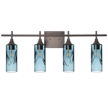 513 Swell: 4 Light Wall Vanity-Glass-Bicycle Glass Co - Hotshop-Slate Gray-Dark Bronze-Bicycle Glass Co