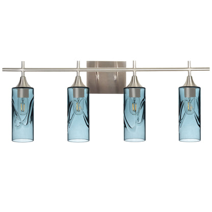 513 Swell: 4 Light Wall Vanity-Glass-Bicycle Glass Co - Hotshop-Slate Gray-Brushed Nickel-Bicycle Glass Co