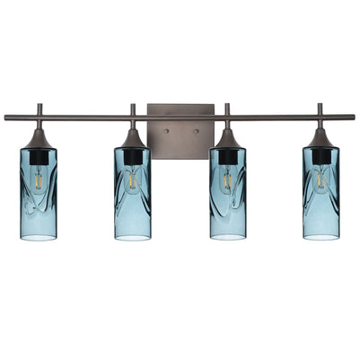 513 Swell: 4 Light Wall Vanity-Glass-Bicycle Glass Co - Hotshop-Slate Gray-Dark Bronze-Bicycle Glass Co