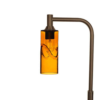 513 Swell: Floor Lamp-Glass-Bicycle Glass Co - Hotshop-Golden Amber-Antique Bronze-Bicycle Glass Co