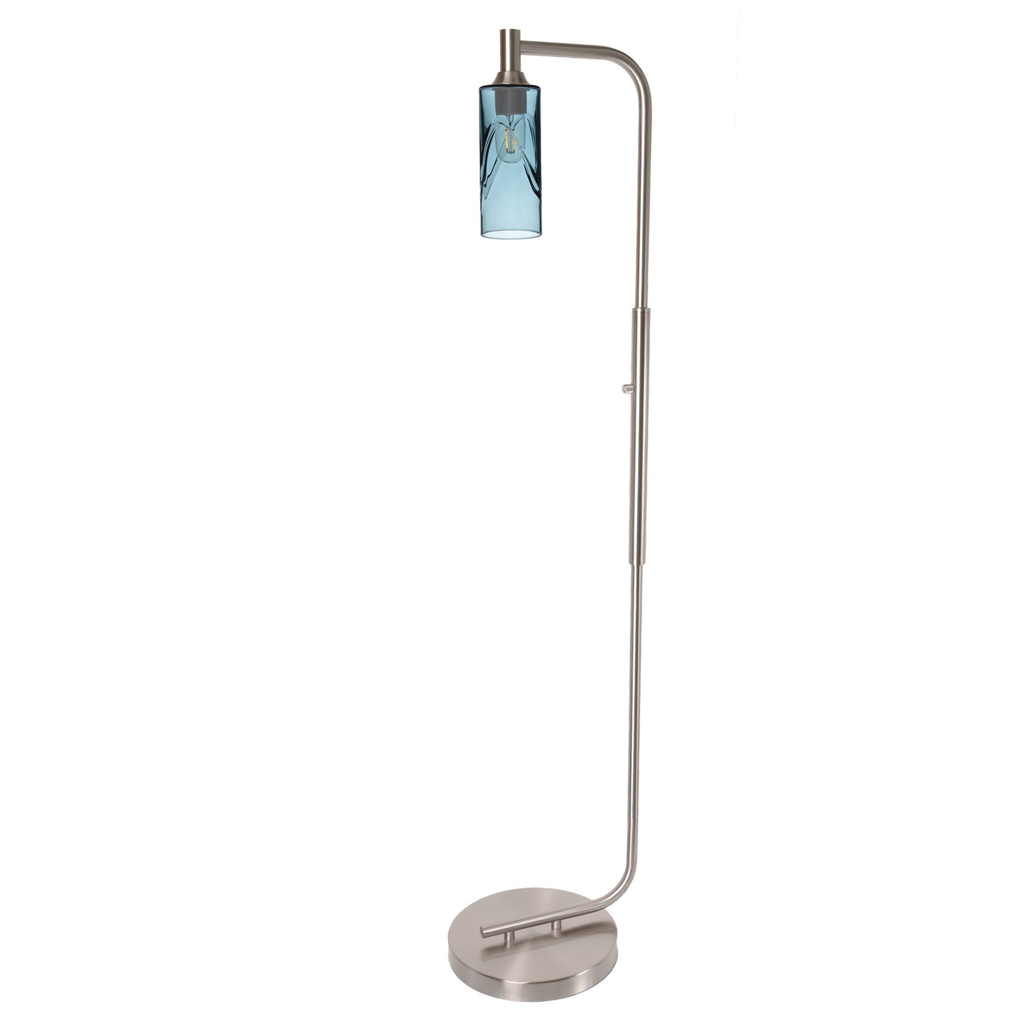 513 Swell: Floor Lamp-Glass-Bicycle Glass Co - Hotshop-Slate Gray-Matte Black-Bicycle Glass Co