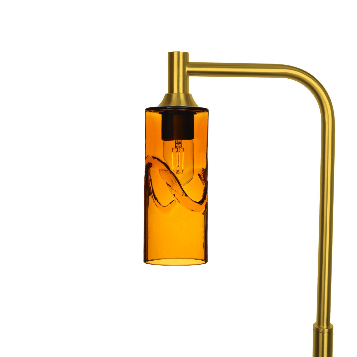 513 Swell: Floor Lamp-Glass-Bicycle Glass Co - Hotshop-Golden Amber-Polished Brass-Bicycle Glass Co