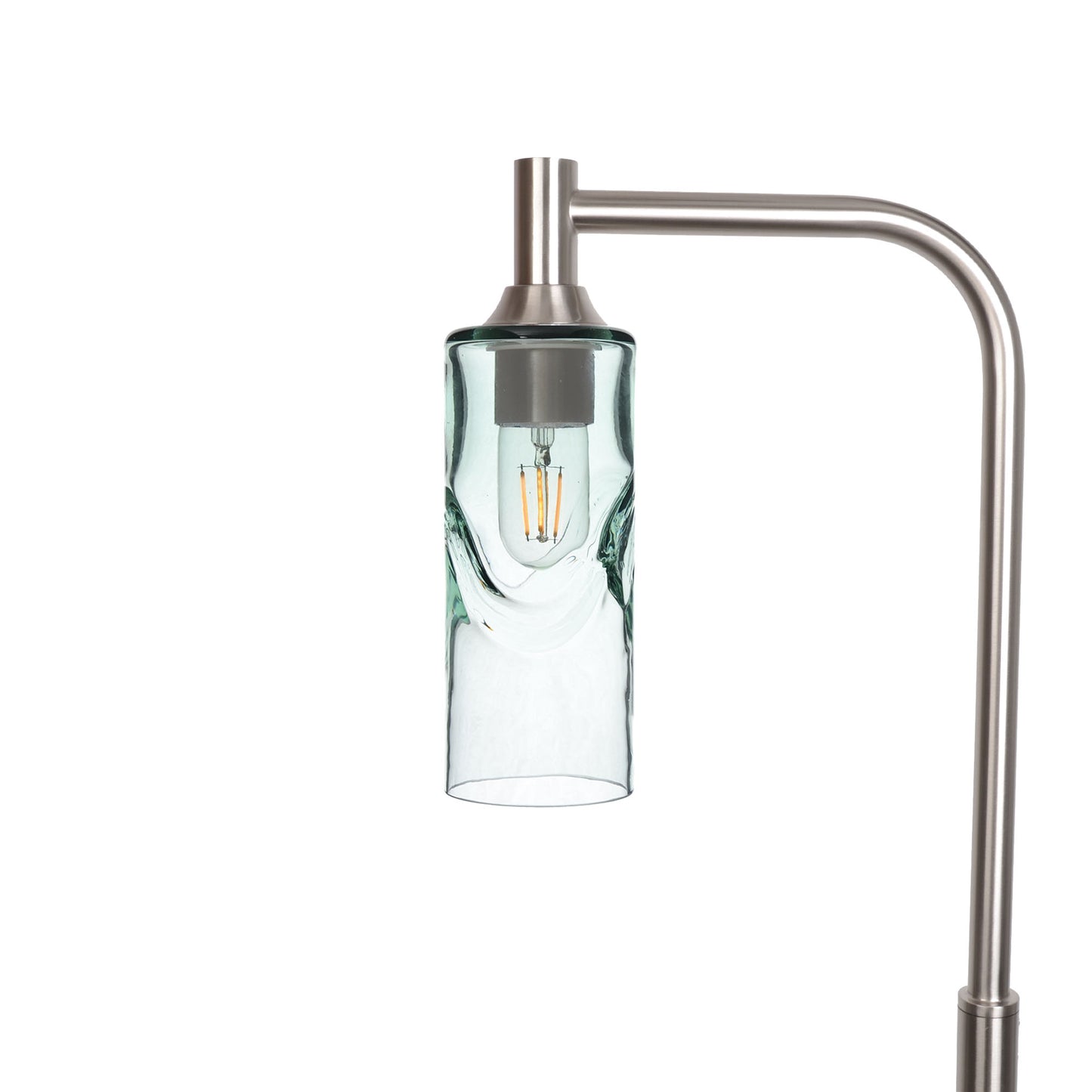 513 Swell: Floor Lamp-Glass-Bicycle Glass Co - Hotshop-Eco Clear-Brushed Nickel-Bicycle Glass Co