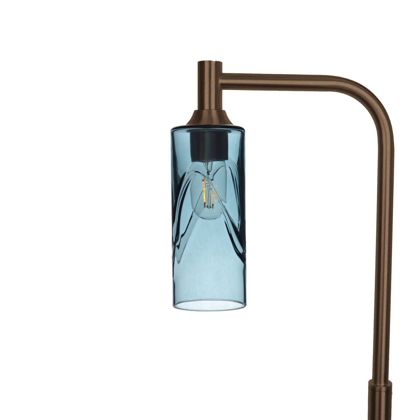 513 Swell: Floor Lamp-Glass-Bicycle Glass Co - Hotshop-Slate Gray-Antique Bronze-Bicycle Glass Co