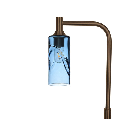 513 Swell: Floor Lamp-Glass-Bicycle Glass Co - Hotshop-Steel Blue-Antique Bronze-Bicycle Glass Co
