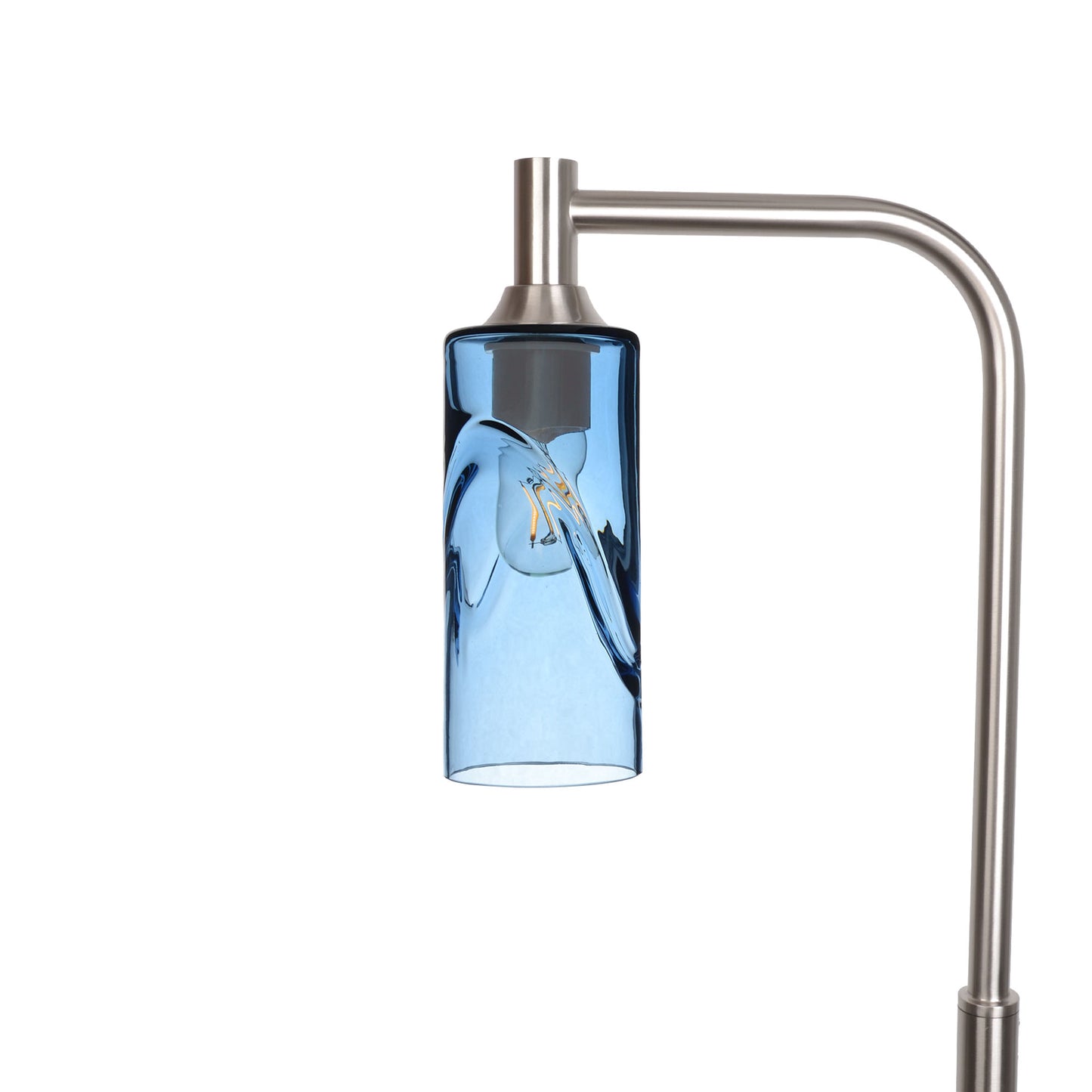 513 Swell: Floor Lamp-Glass-Bicycle Glass Co - Hotshop-Steel Blue-Brushed Nickel-Bicycle Glass Co