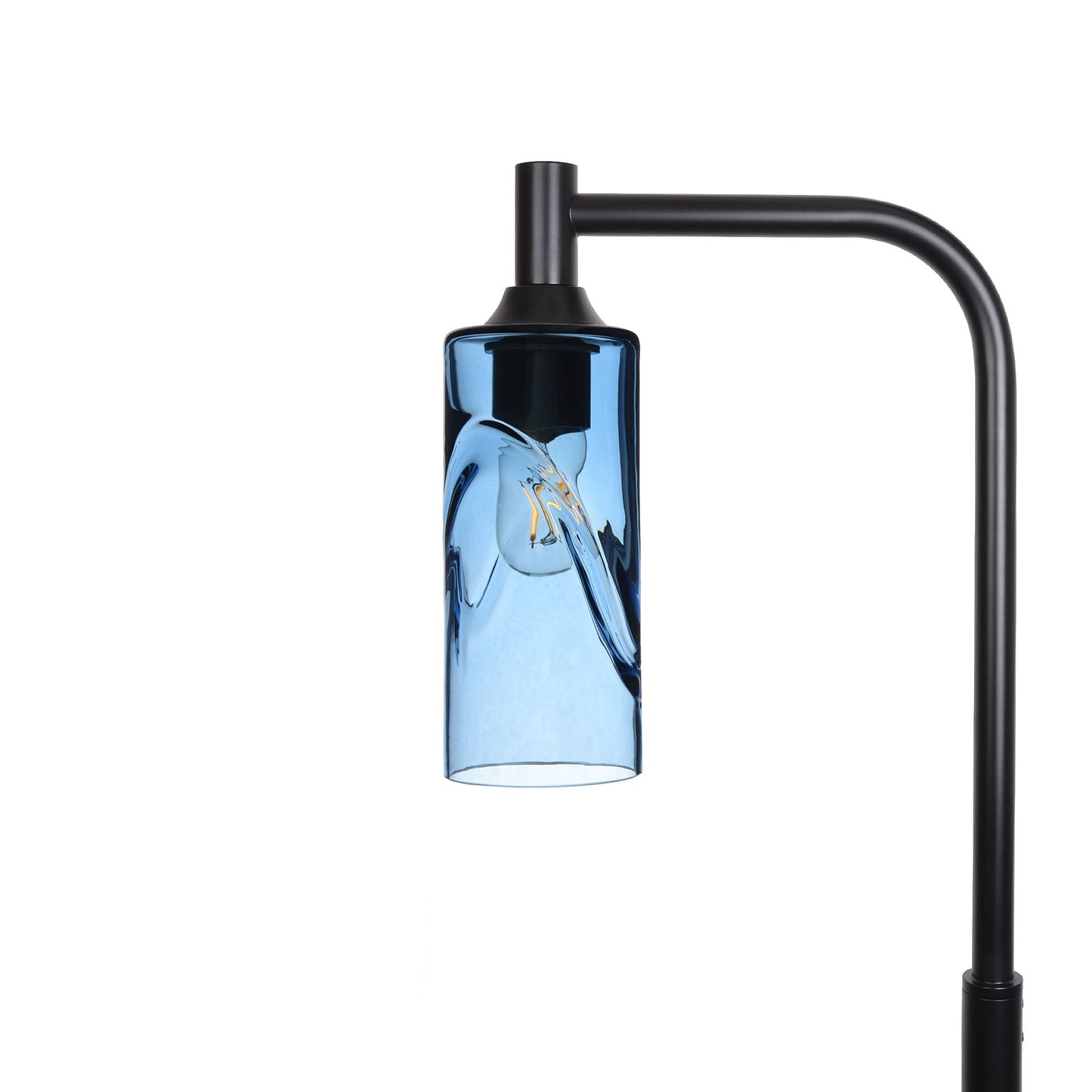 513 Swell: Floor Lamp-Glass-Bicycle Glass Co - Hotshop-Steel Blue-Matte Black-Bicycle Glass Co