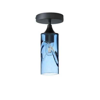 513 Swell: Semi Flush Light-Glass-Bicycle Glass Co - Hotshop-Steel Blue-Antique Bronze-Bicycle Glass Co