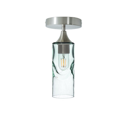 513 Swell: Semi Flush Light-Glass-Bicycle Glass Co - Hotshop-Eco Clear-Brushed Nickel-Bicycle Glass Co