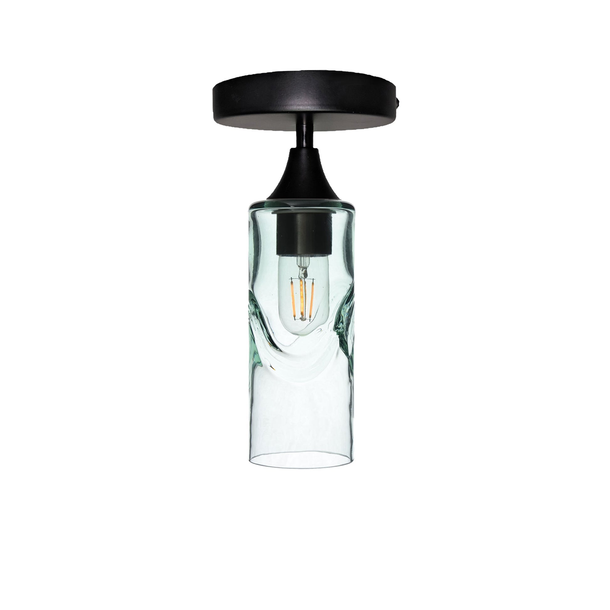 513 Swell: Semi Flush Light-Glass-Bicycle Glass Co - Hotshop-Eco Clear-Matte Black-Bicycle Glass Co