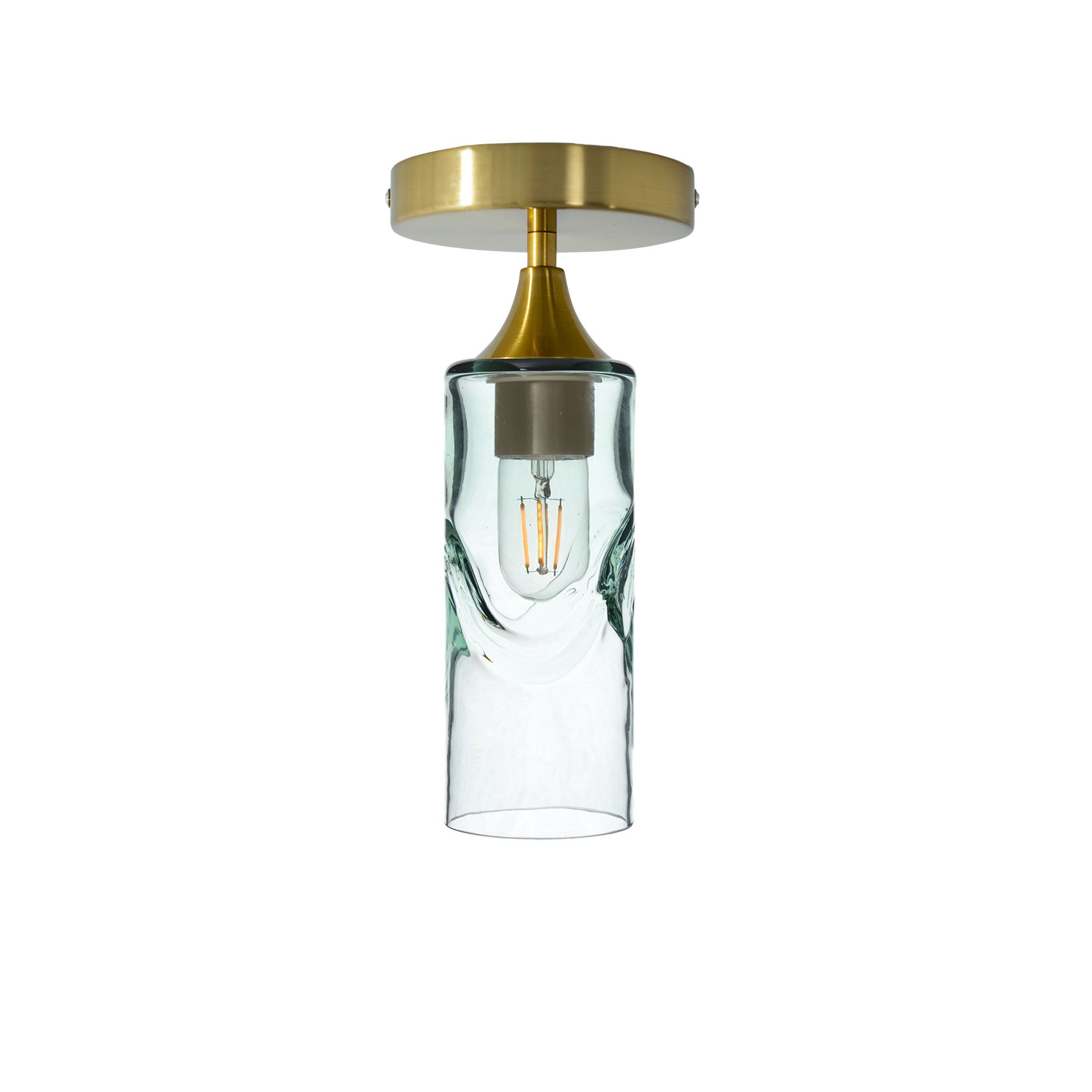 513 Swell: Semi Flush Light-Glass-Bicycle Glass Co - Hotshop-Eco Clear-Polished Brass-Bicycle Glass Co