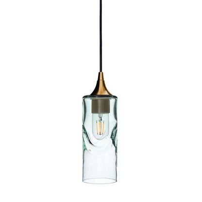 513 Swell: Single Pendant Light-Glass-Bicycle Glass Co-Eco Clear-Polished Brass-Bicycle Glass Co