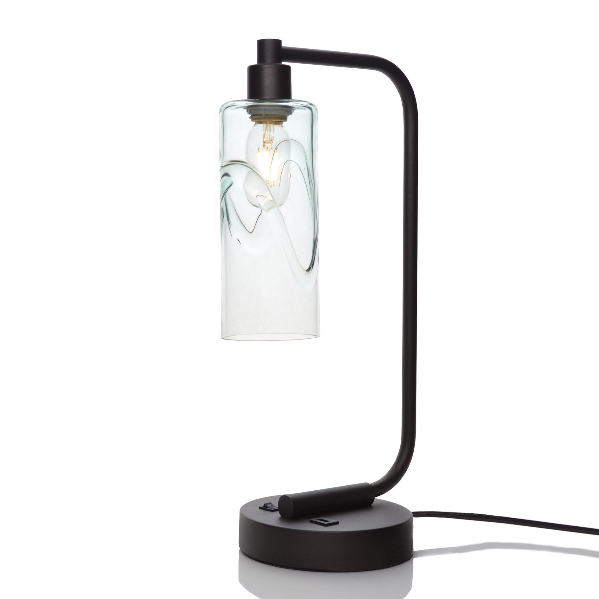 513 Swell: Table Lamp-Glass-Bicycle Glass Co - Hotshop-Eco Clear-Matte Black-Bicycle Glass Co
