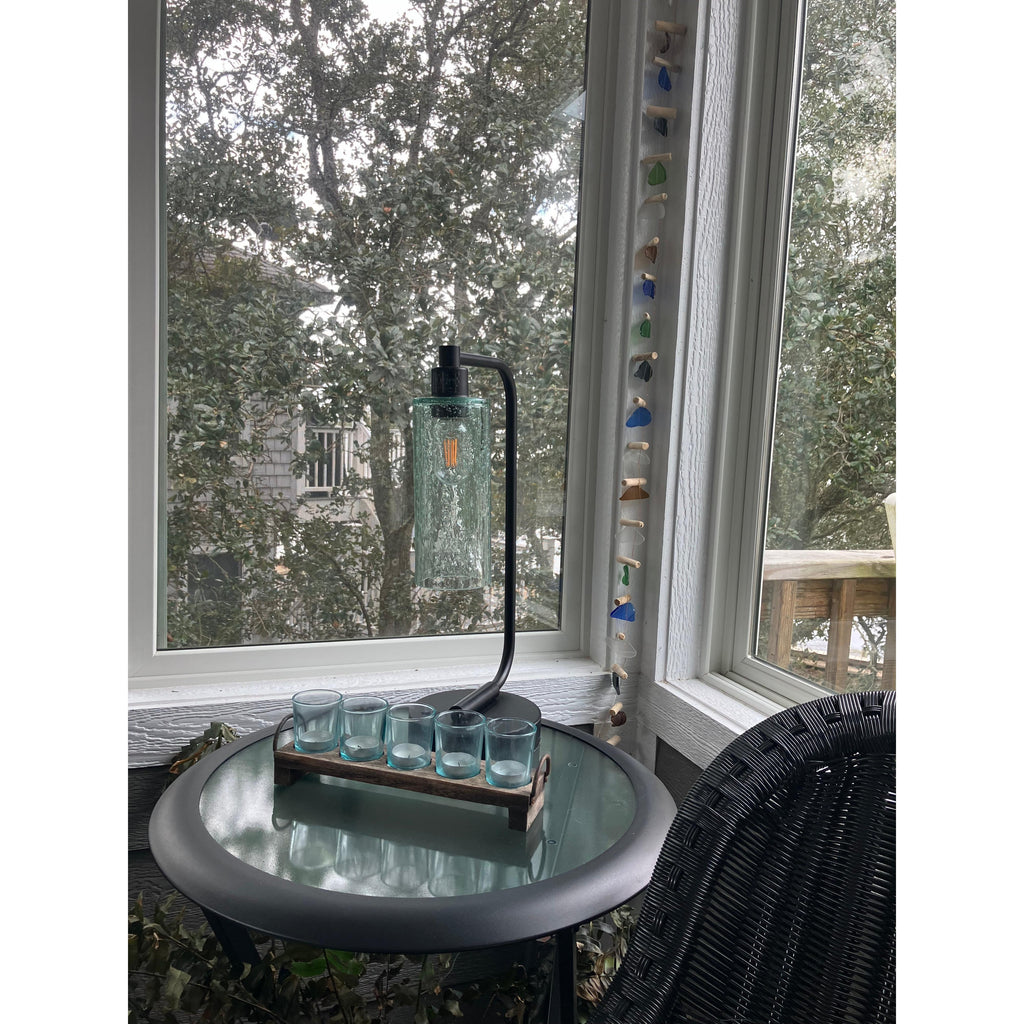 513 Table Lamp-Glass-Bicycle Glass Co - Hotshop-Lunar-Steel Blue-Brushed Nickel-Bicycle Glass Co