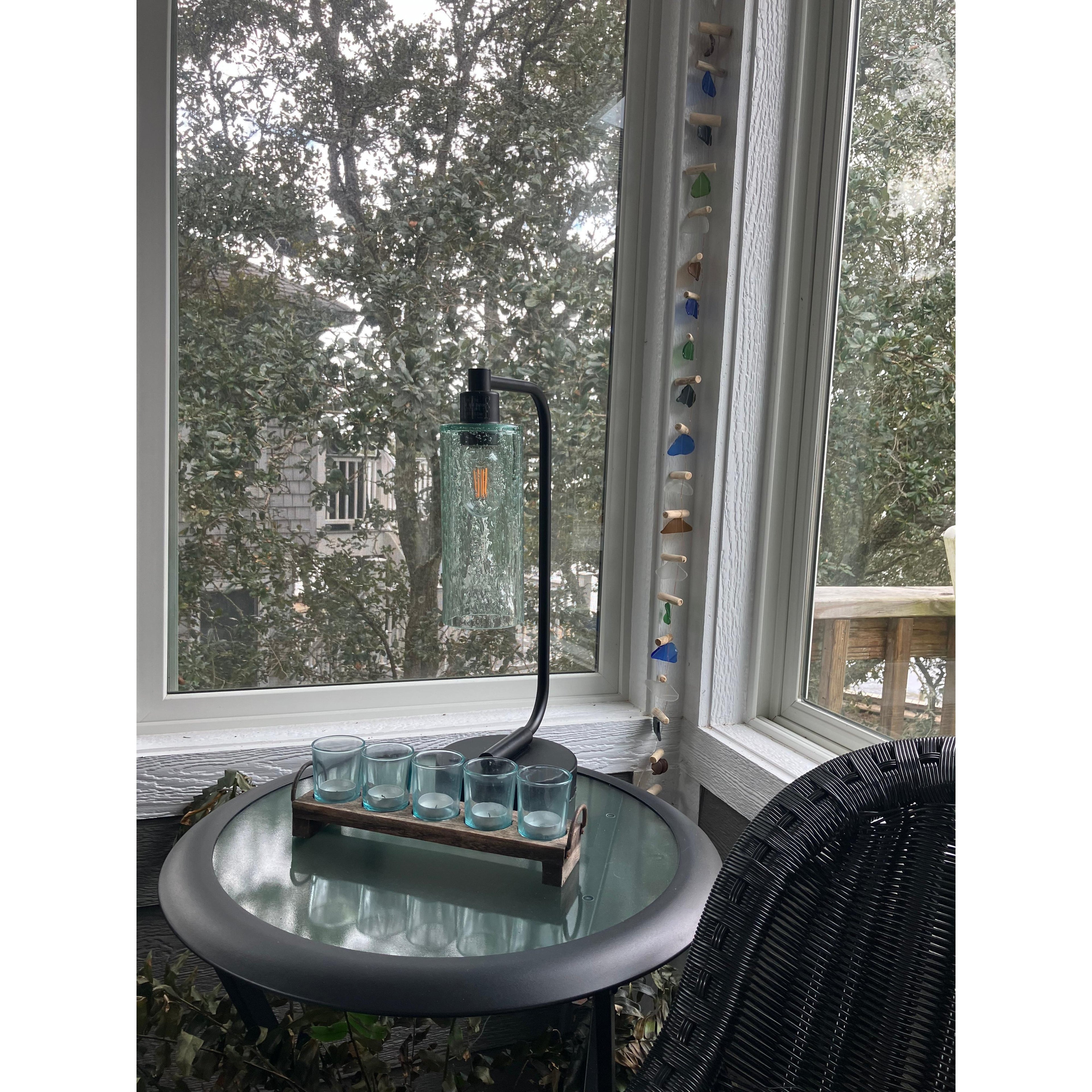 513 Table Lamp-Glass-Bicycle Glass Co - Hotshop-Lunar-Steel Blue-Brushed Nickel-Bicycle Glass Co