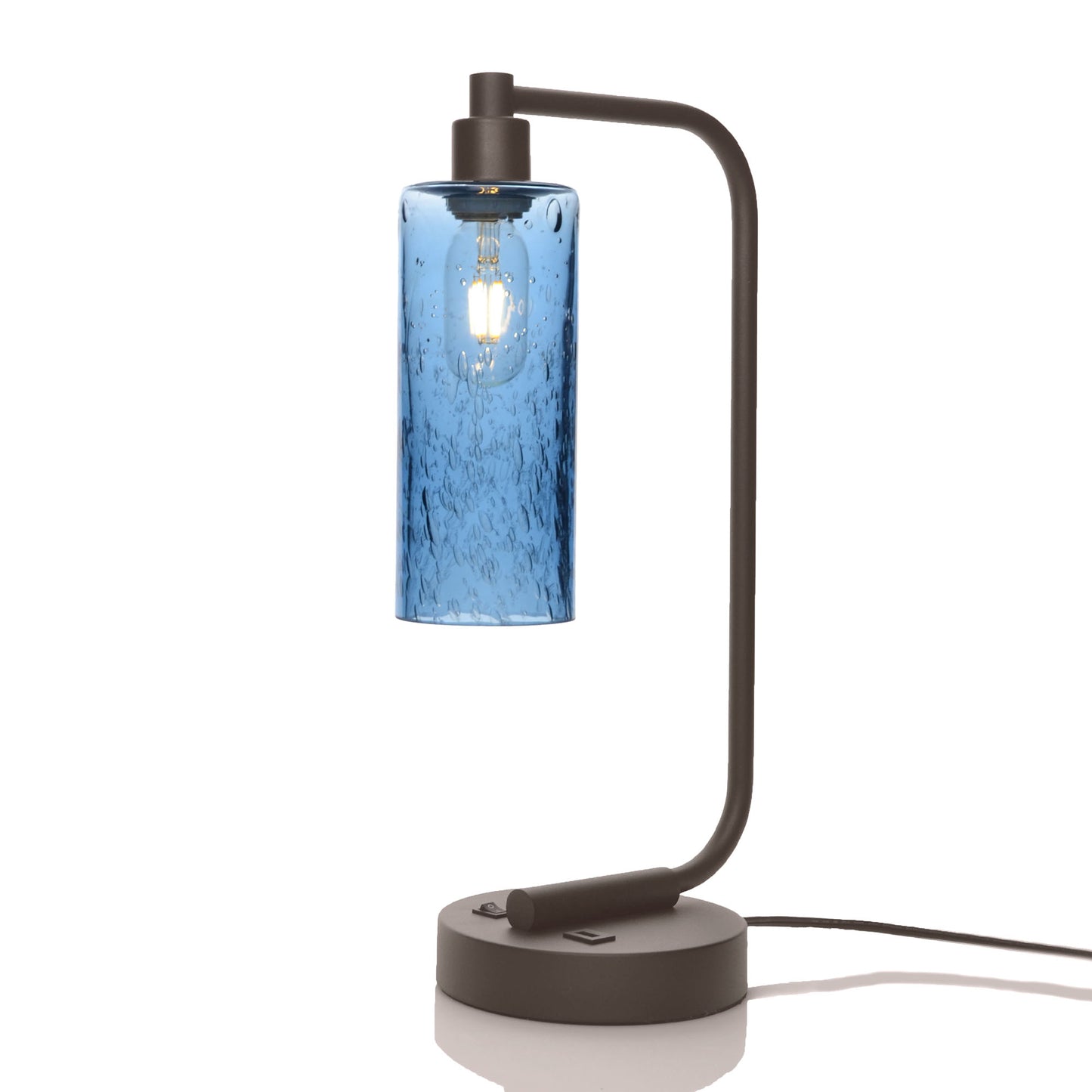 513 Table Lamp-Glass-Bicycle Glass Co - Hotshop-Lunar-Steel Blue-Dark Bronze-Bicycle Glass Co