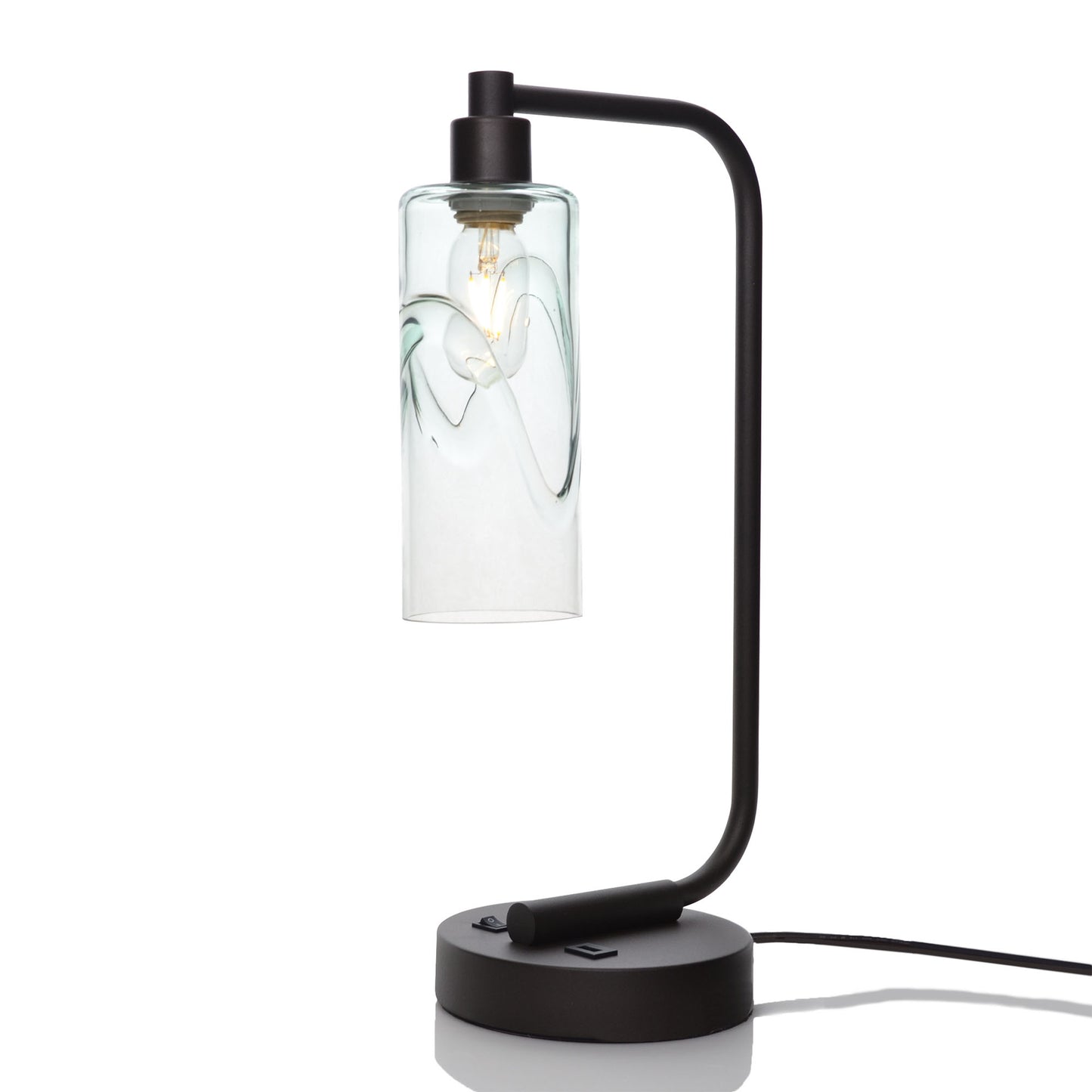 513 Table Lamp-Glass-Bicycle Glass Co - Hotshop-Swell-Eco Clear-Matte Black-Bicycle Glass Co