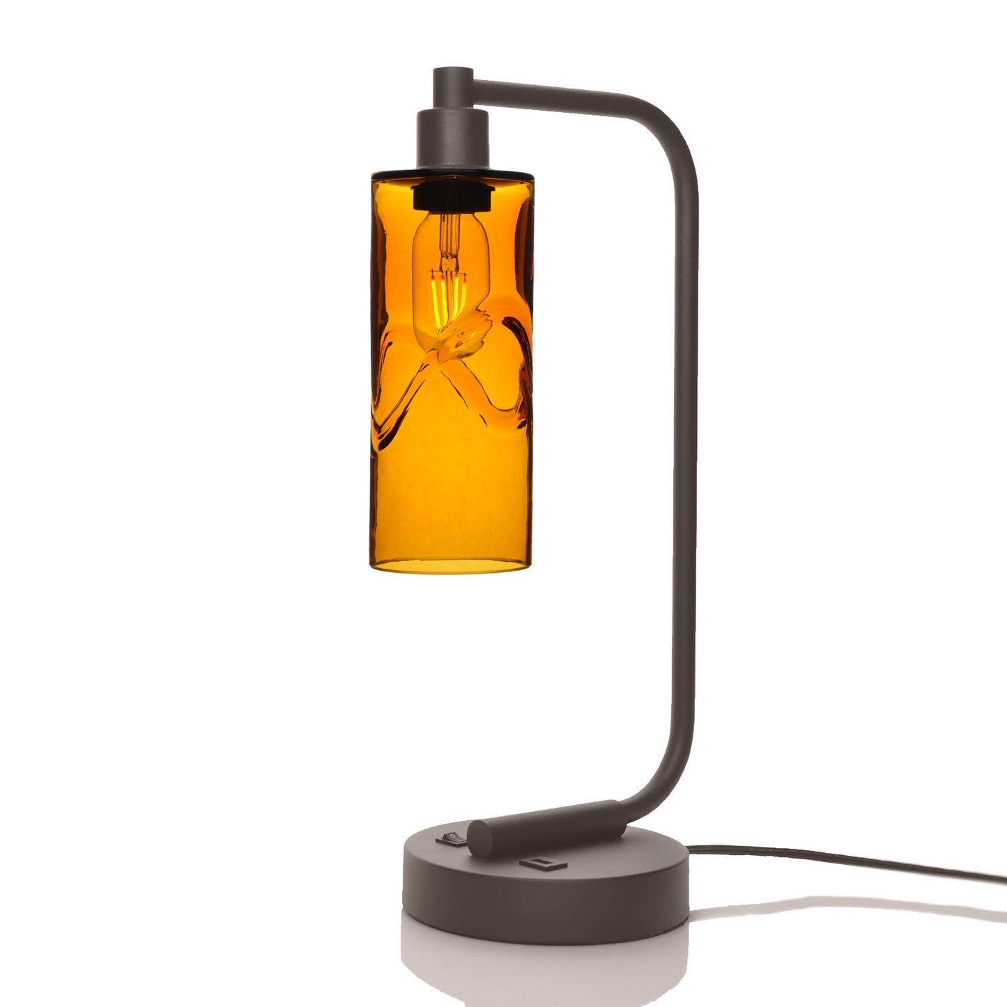 513 Table Lamp-Glass-Bicycle Glass Co - Hotshop-Swell-Golden Amber-Dark Bronze-Bicycle Glass Co