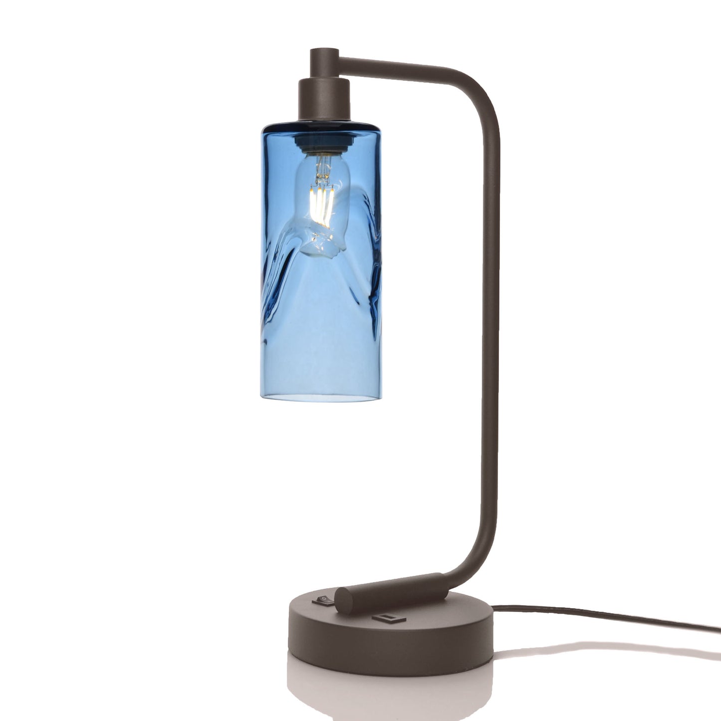 513 Table Lamp-Glass-Bicycle Glass Co - Hotshop-Swell-Steel Blue-Dark Bronze-Bicycle Glass Co