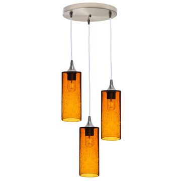 Brushed Nickel - 4ft Cord / Lunar / Golden Amber