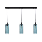515 3 Pendant Linear Chandelier-Glass-Bicycle Glass Co - Hotshop-Matte Black - 4ft Cord-Lunar-Slate Gray-Bicycle Glass Co