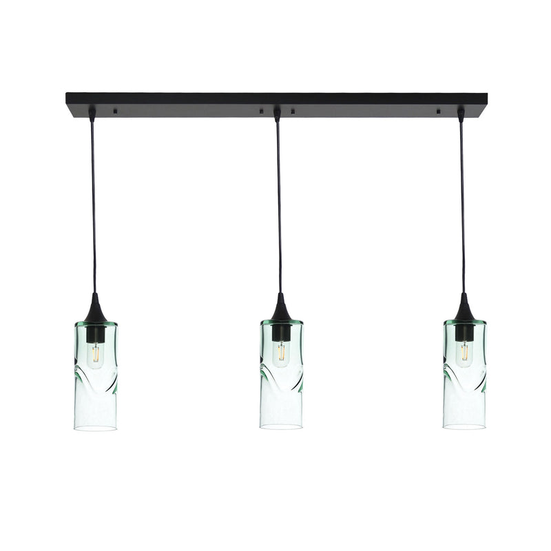 515 3 Pendant Linear Chandelier — Matte Black - 8ft Cord / Swell / Eco Clear