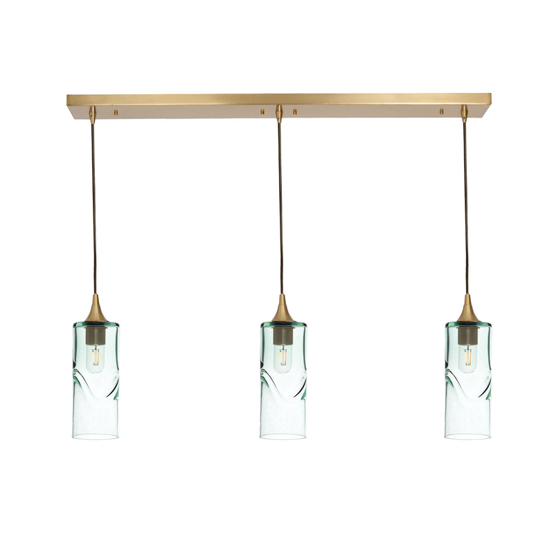 515 3 Pendant Linear Chandelier — Polished Brass - 8ft Cord / Swell / Eco Clear