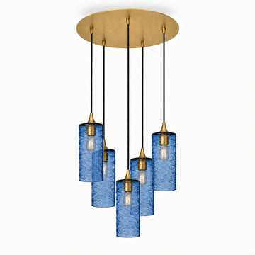 Spun / Steel Blue / Polished Brass - 4ft Cord