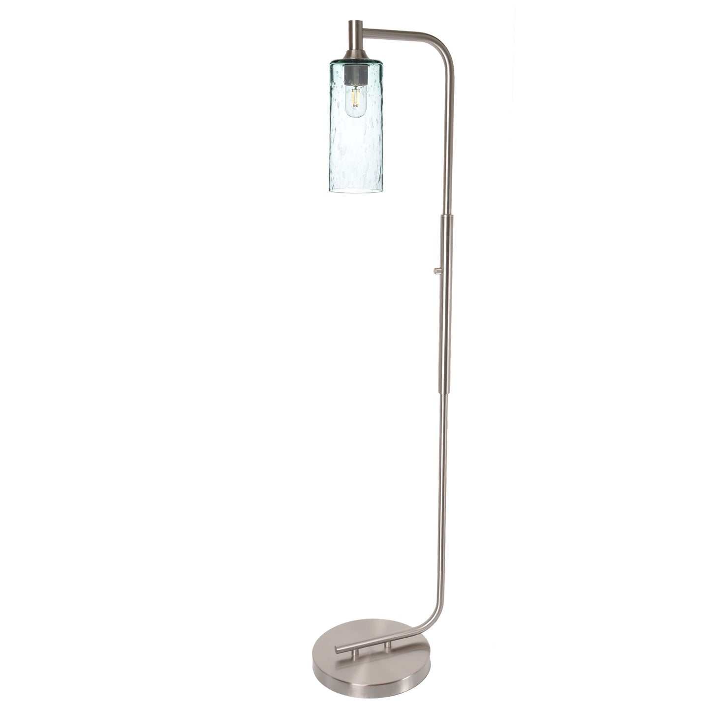 515 Floor Lamp-Glass-Bicycle Glass Co - Hotshop-Lunar-Steel Blue-Brushed Nickel-Bicycle Glass Co