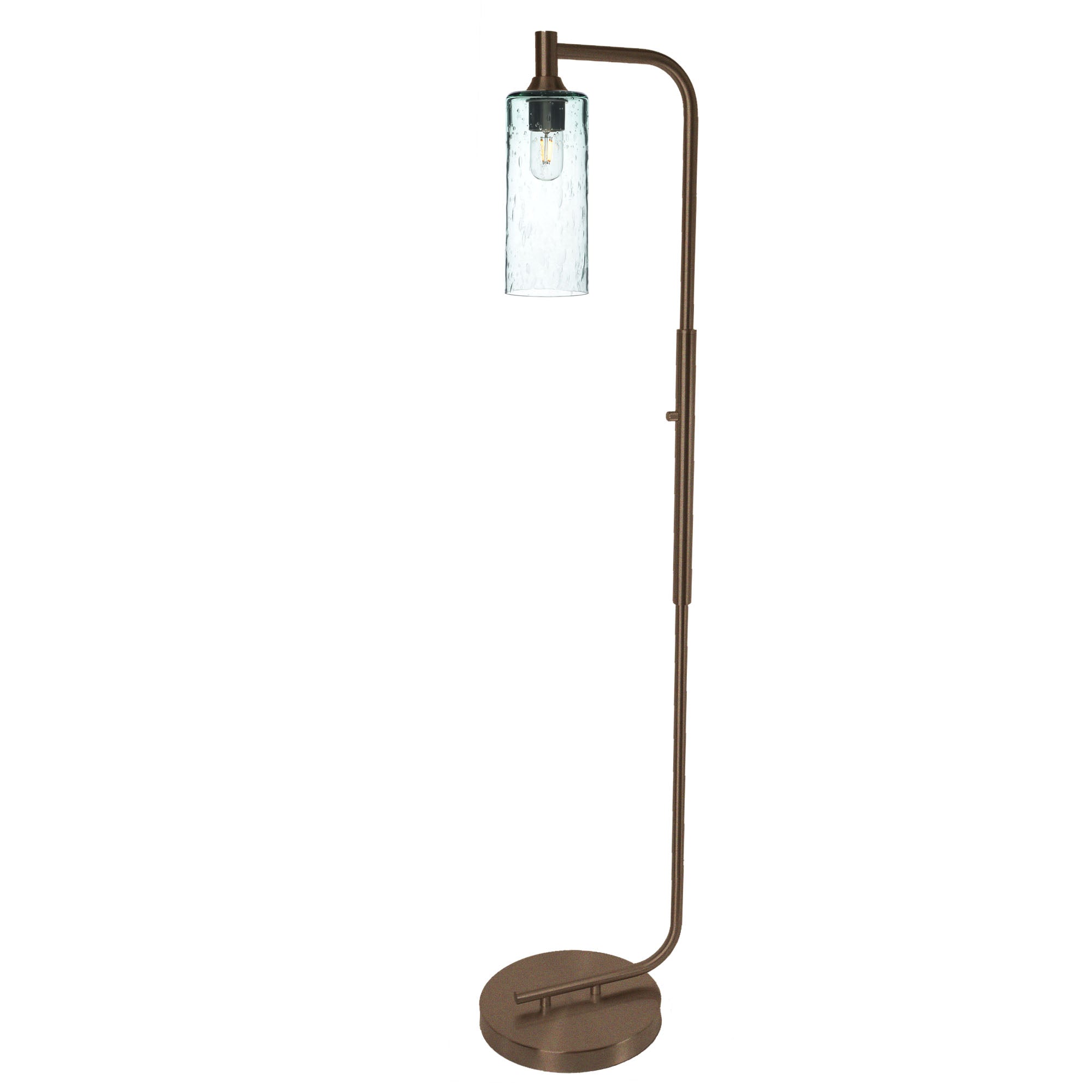 515 Floor Lamp-Glass-Bicycle Glass Co - Hotshop-Lunar-Steel Blue-Brushed Nickel-Bicycle Glass Co