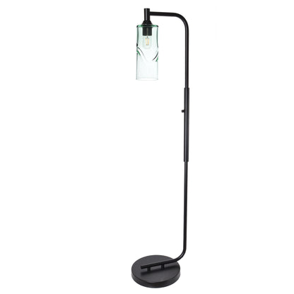 515 Floor Lamp-Glass-Bicycle Glass Co - Hotshop-Lunar-Steel Blue-Brushed Nickel-Bicycle Glass Co