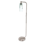 515 Floor Lamp-Glass-Bicycle Glass Co - Hotshop-Lunar-Steel Blue-Brushed Nickel-Bicycle Glass Co