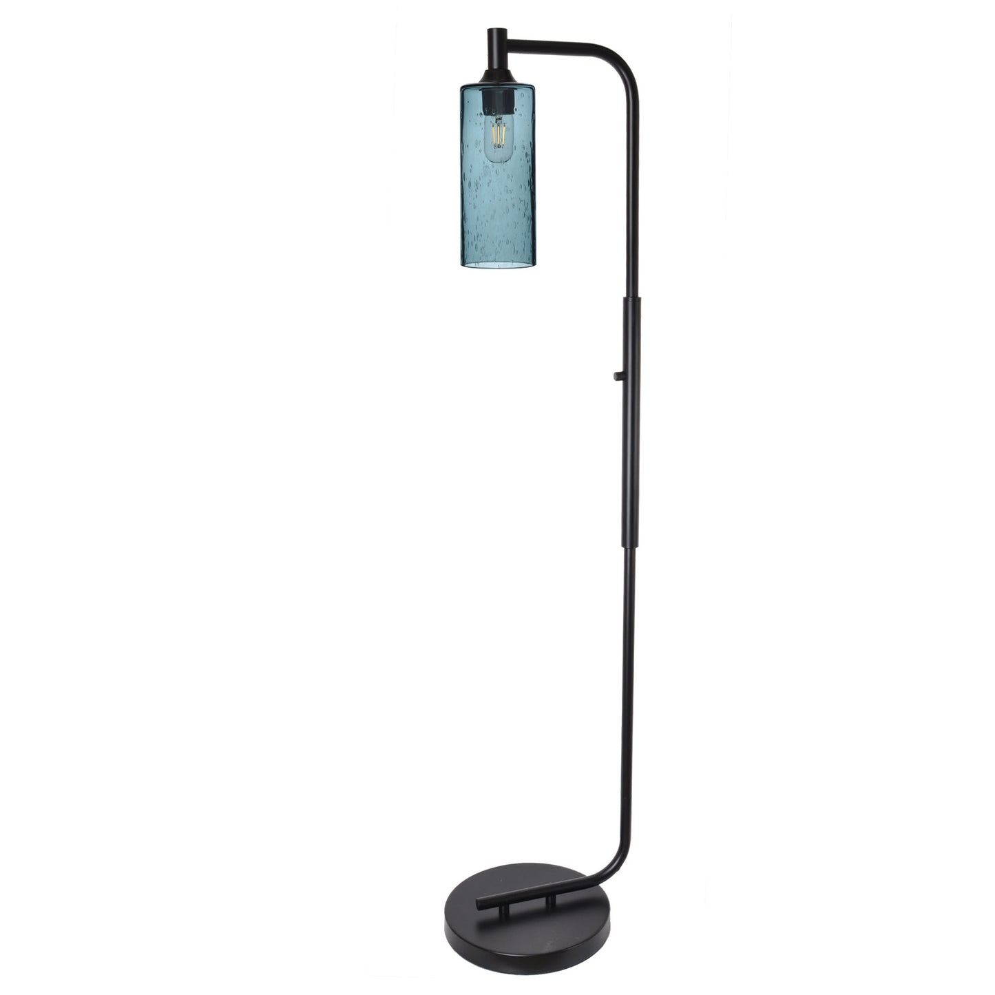 515 Floor Lamp-Glass-Bicycle Glass Co - Hotshop-Lunar-Steel Blue-Brushed Nickel-Bicycle Glass Co