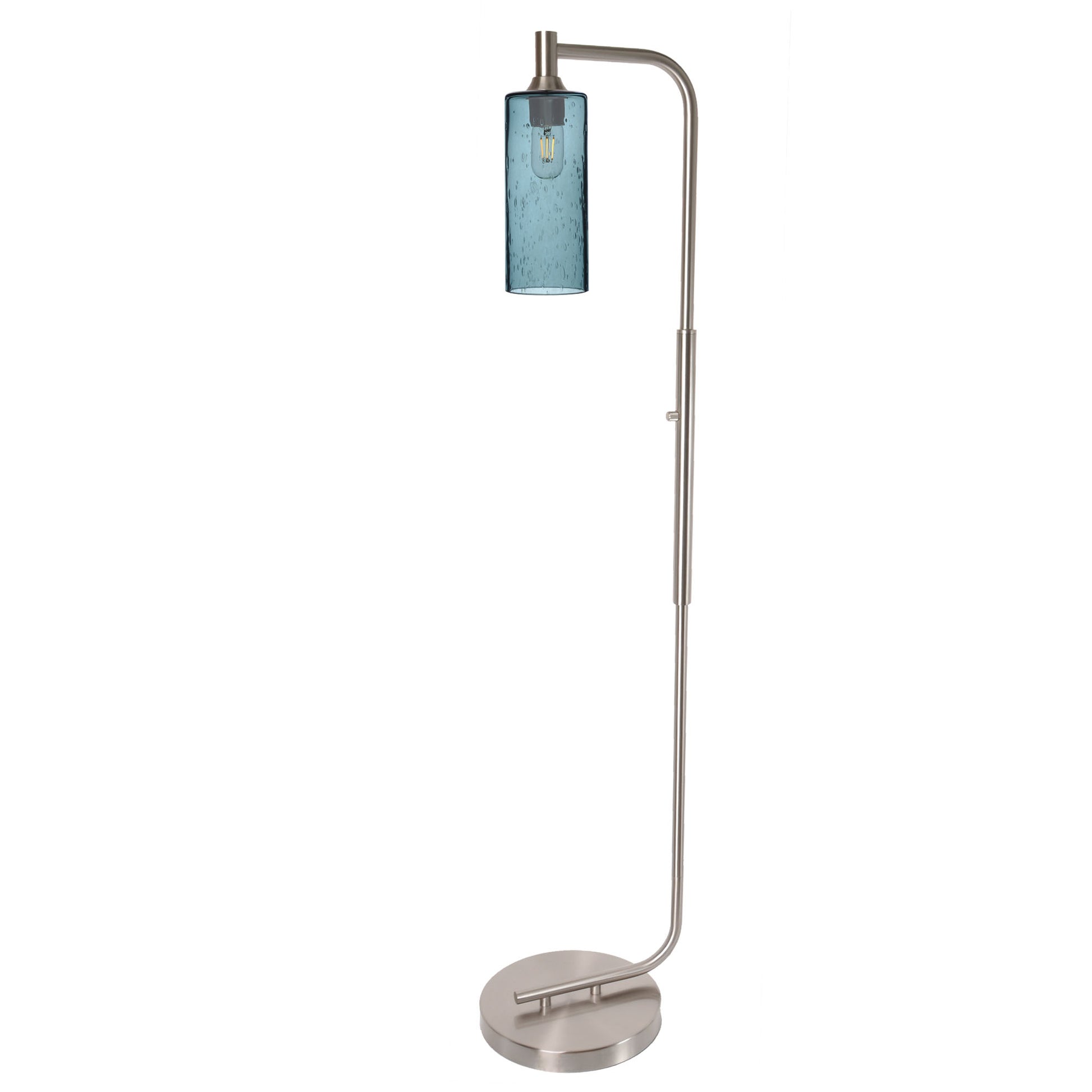 515 Floor Lamp-Glass-Bicycle Glass Co - Hotshop-Lunar-Steel Blue-Brushed Nickel-Bicycle Glass Co