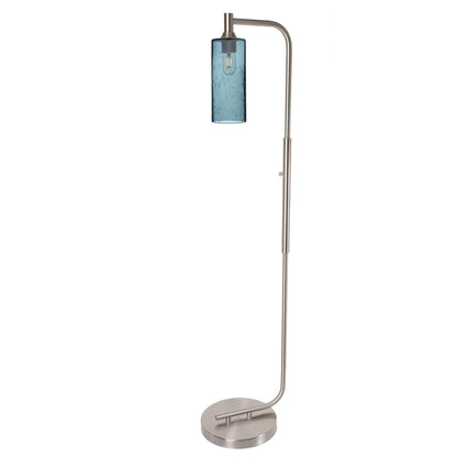 515 Floor Lamp-Glass-Bicycle Glass Co - Hotshop-Lunar-Steel Blue-Brushed Nickel-Bicycle Glass Co