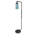 515 Floor Lamp-Glass-Bicycle Glass Co - Hotshop-Lunar-Steel Blue-Brushed Nickel-Bicycle Glass Co